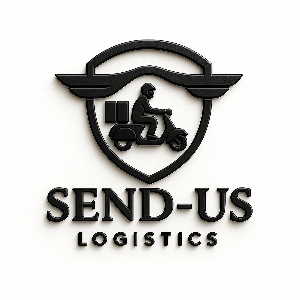 Send Us Logistics White and Black Logo
